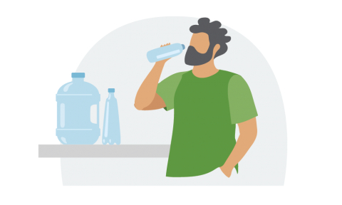 person drinking water clipart