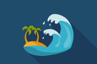 Illustration of a tsunami