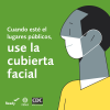 Cuando esté el lugares, públicos, use la cubierta facial. 